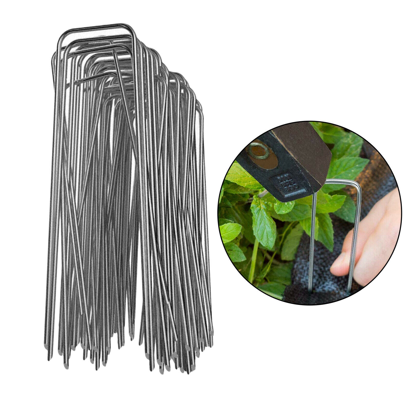 50pcs Galvanised Rust-Free Landscape Staples SOD Staples Anchor Fabric Pins