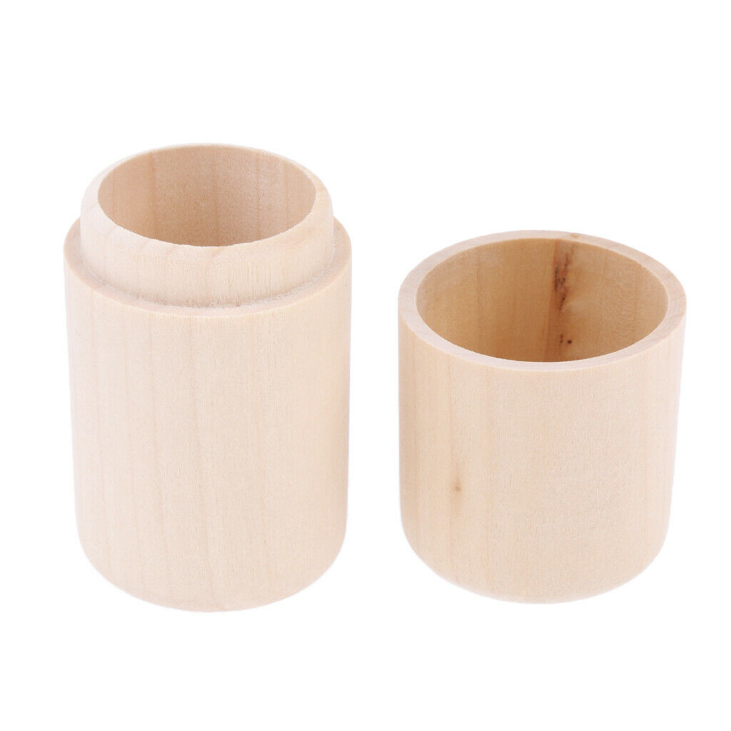 2 pack Cylinder Wooden Storage Box 10ml Essential Oil Carry Case Organizer