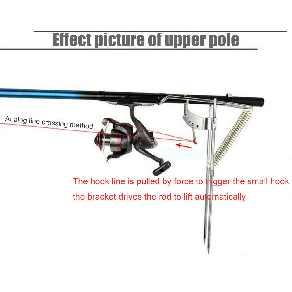 Automatic Fishing Rod Holder Spring Support Sea Pole Ground Insert Bracket @