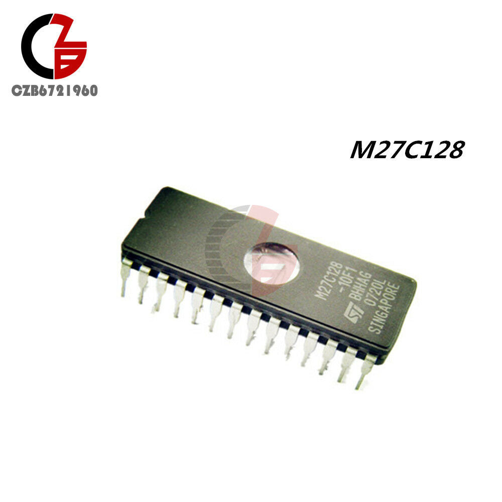 5PCS M27C128A-10F1 IC EPROM UV 128KBIT 100NS 28CDIP