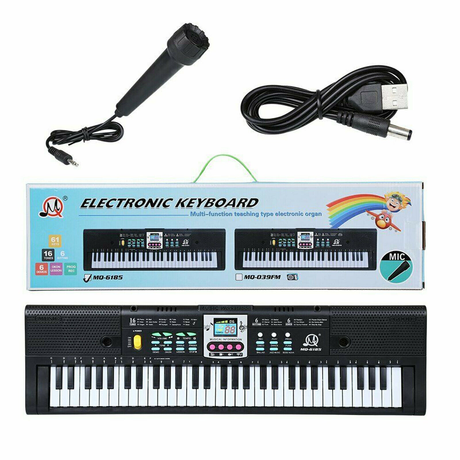 61 Key Music Electronic Keyboard Digital Piano Organ with Microphone Kids Toys