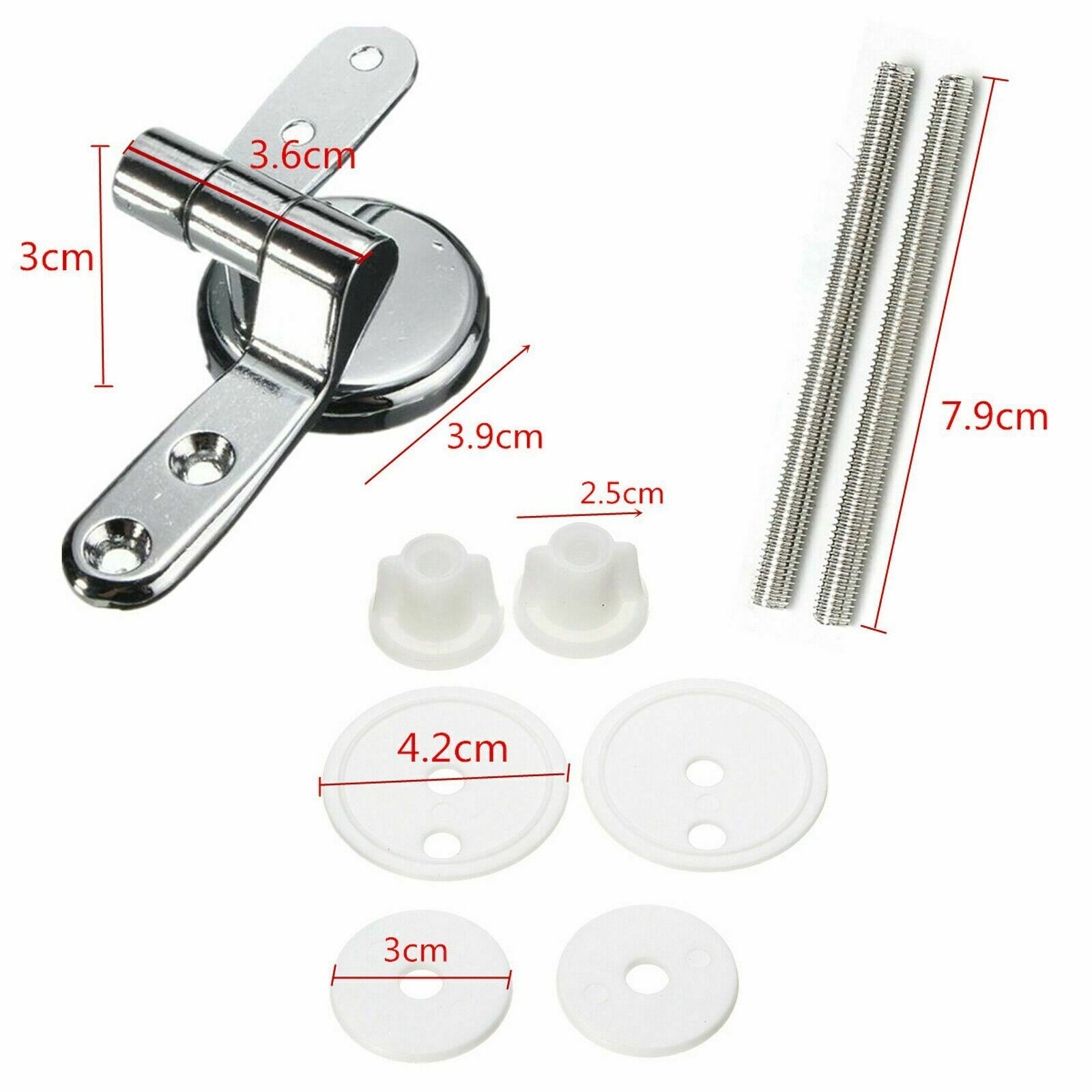 2Pcs Universal Chrome Stainless Steel Toilet Seat Cover Bar Hinges Fitting Set