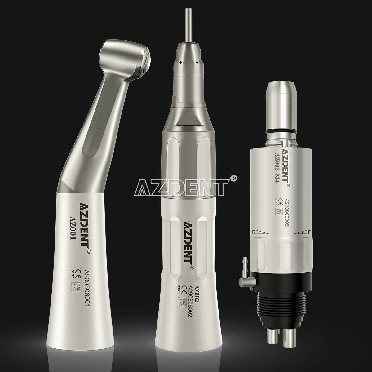 Dental Low Speed Handpiece Kit Push Button Contra Angle Straight Air Motor M4