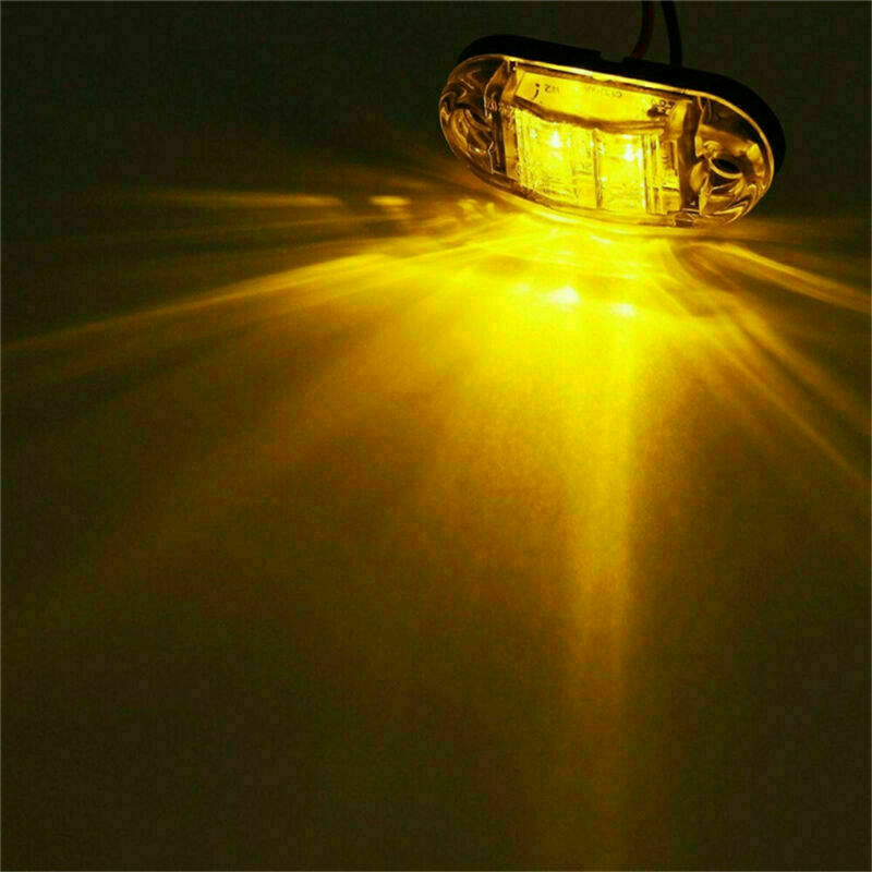 20x Amber Boat Trailer Truck lights Clearance Side Marker 2 LED Light 12V-24V
