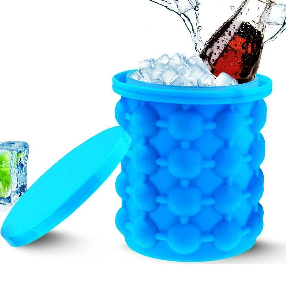Summer Ice Cube Maker Genie Silicone Wine Ice Bucket Big Ice Cube Tray Mold Cup