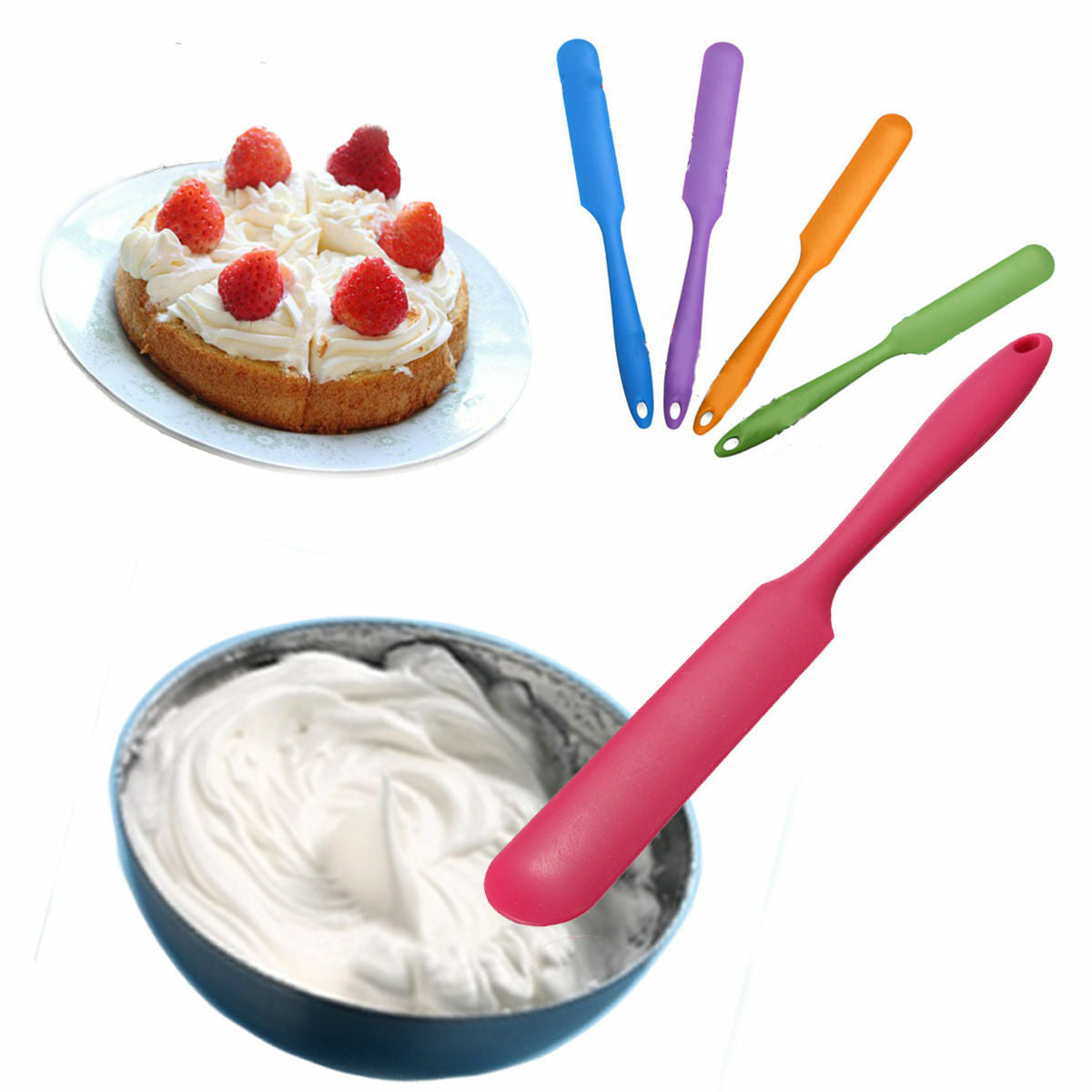 Silicone Cook Baking Scraper Cake Spatula Butter Mixer Kitchen Utensil Too.l8