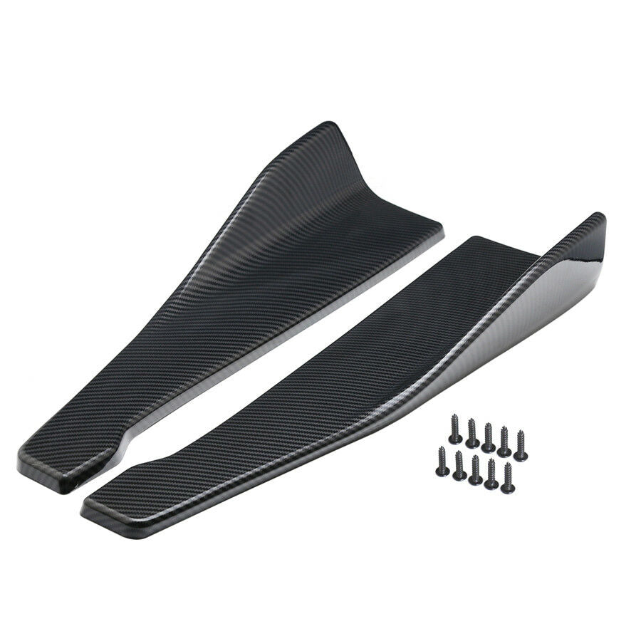1 Pair Carbon Fiber Car Body Side Skirt Diffuser Winglet Bumper Spoiler Rear Lip