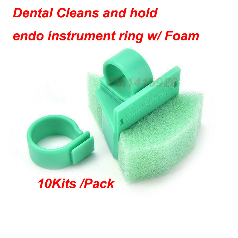 10Kits Plastic Endo Files Clean Measure Finger Stand Holder Ruler Ring Foam New