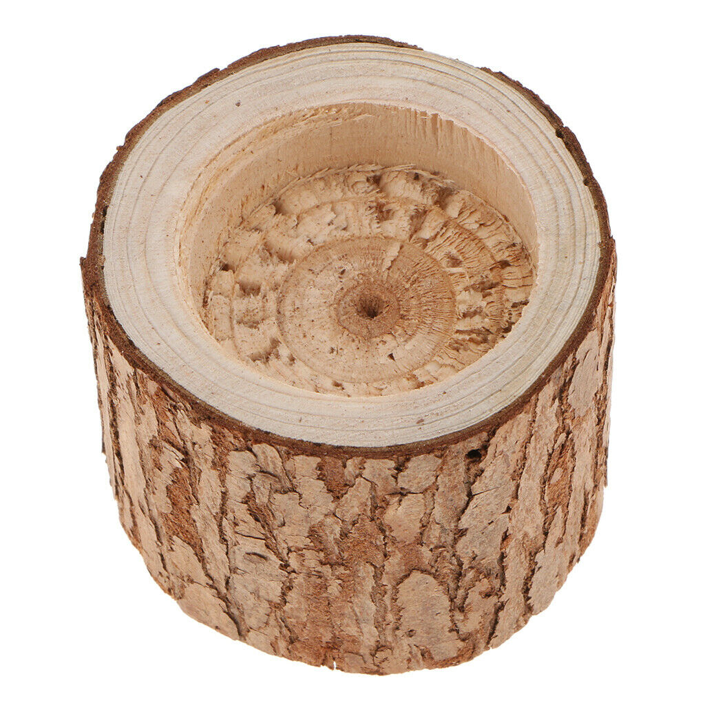 5 Packs Rustic Wooden Candle Holder Wood Candlestick Wedding Pub Ornament