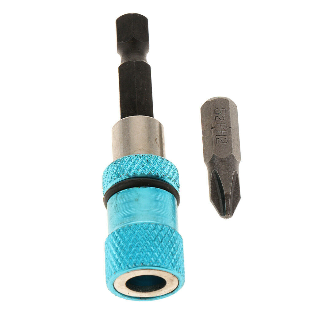 1/4 Hex Shank Quick Release Screwdriver Extension Bit Holder Set 60mm