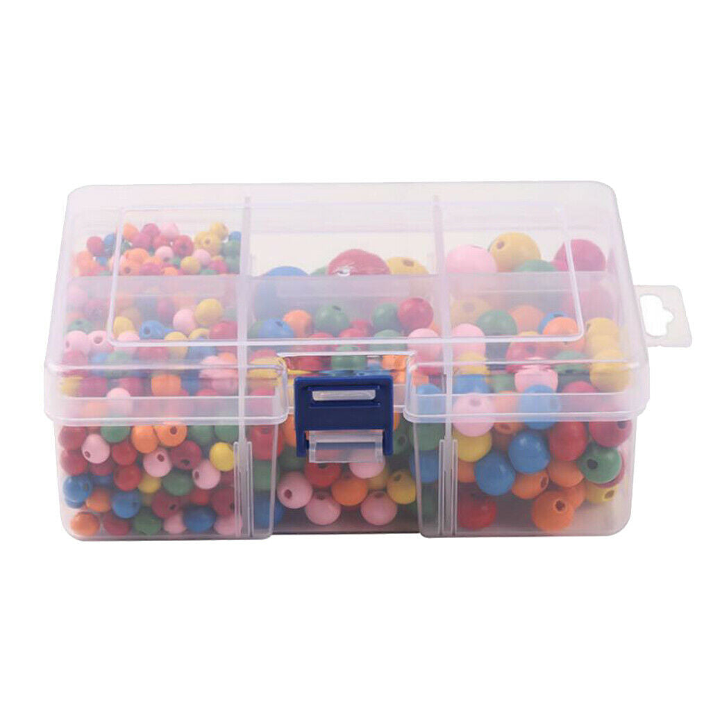 1105pcs Colored Round Wooden Beads for Crafts Loose Solid Wooden Spacer Beads