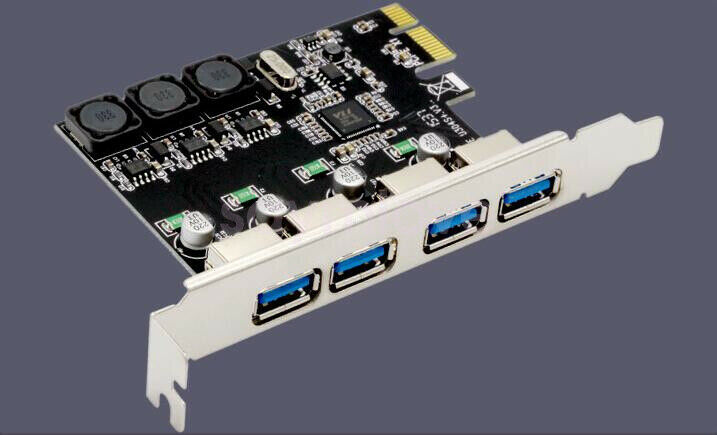 New Super-Speed PCI-E Pcie To 4 Port USB 3.0 t Expansion Card Board Win 7 Win10