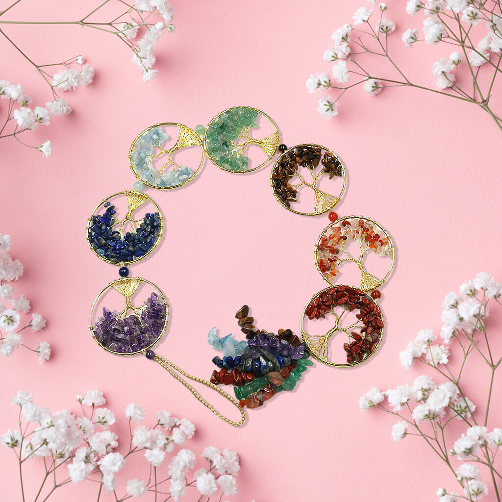 Tree of Life Pendant Hanging Ornaments Wall Hanger Tumbled Quartz Decor Gift