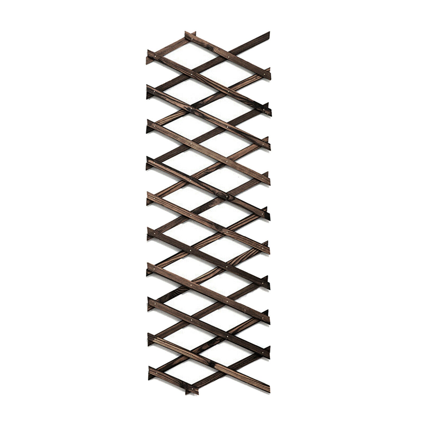 2 Pieces Expanding Pine Wooden Trellis Lattice Fence Panel Garden Decor
