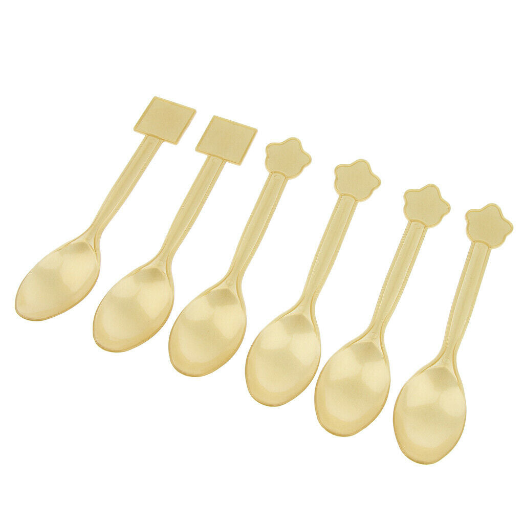 6pcs Disposable Plastic Cutlery Spoon Kid Party Tableware  Baby Shower Decor