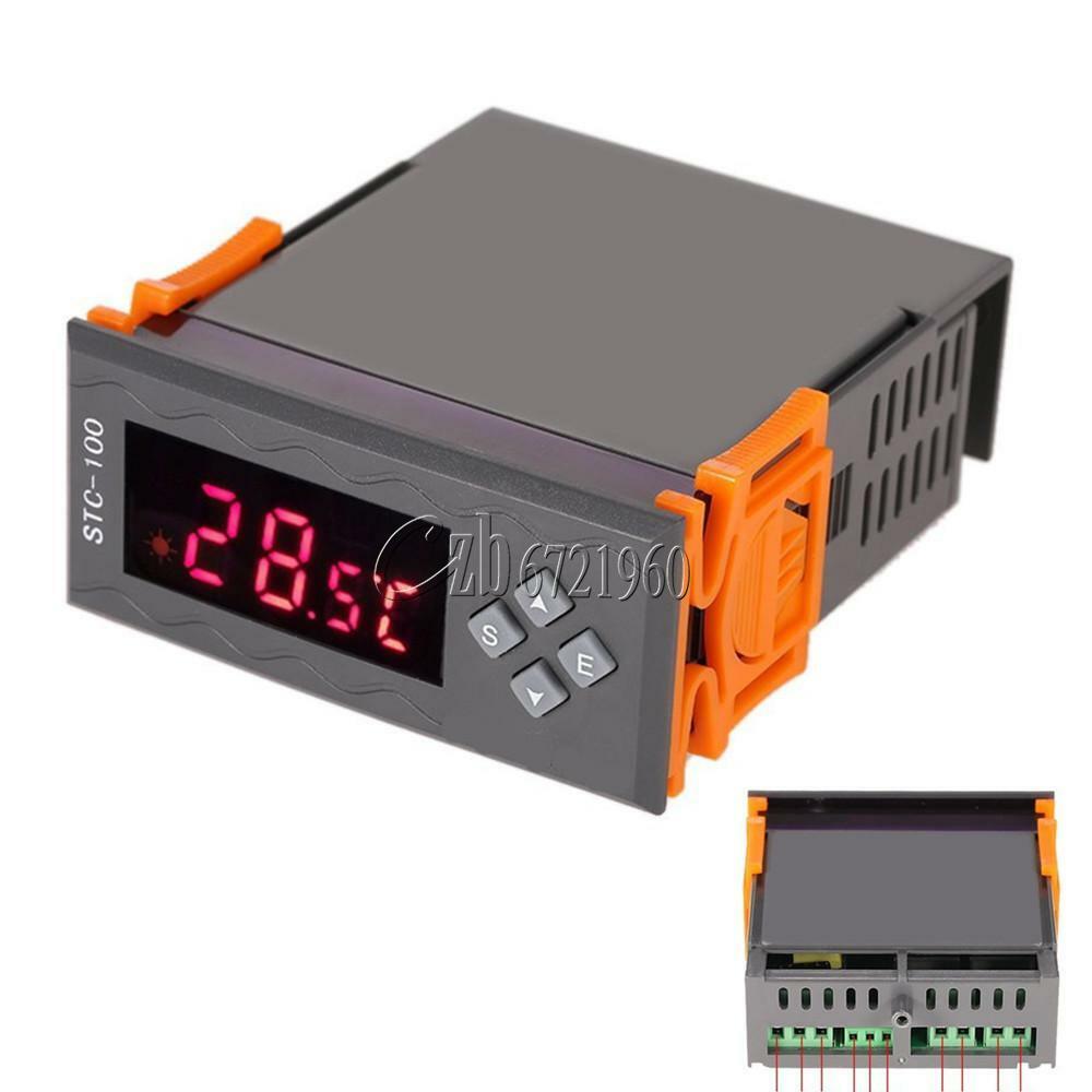 STC-100 12V LCD Temperature ℃&℉ Controller Thermostast With Alarm Sensor 2 Relay
