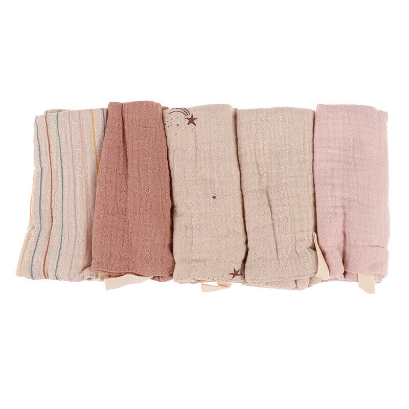 5Pcs Towel Baby Facecloth Handkerchief Cotton Burp Soft Gauze Washcloth