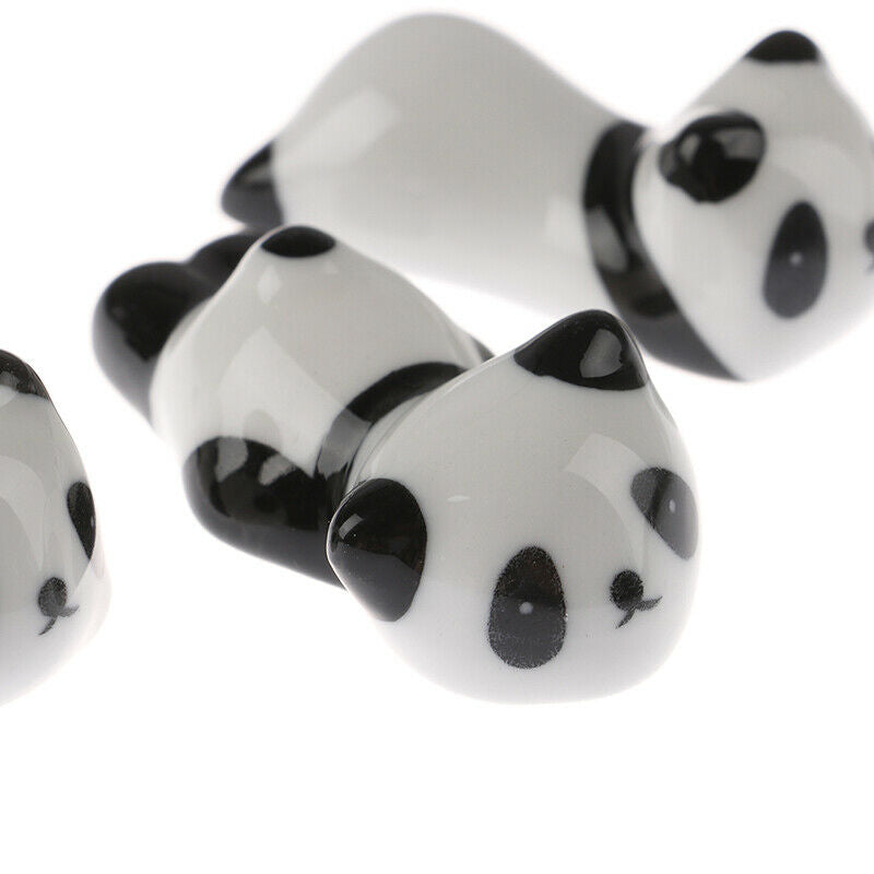 3x Cute Mini Panda Porcelain Ceramic Chopstick Rest Rack Holder Stand Tra.l8