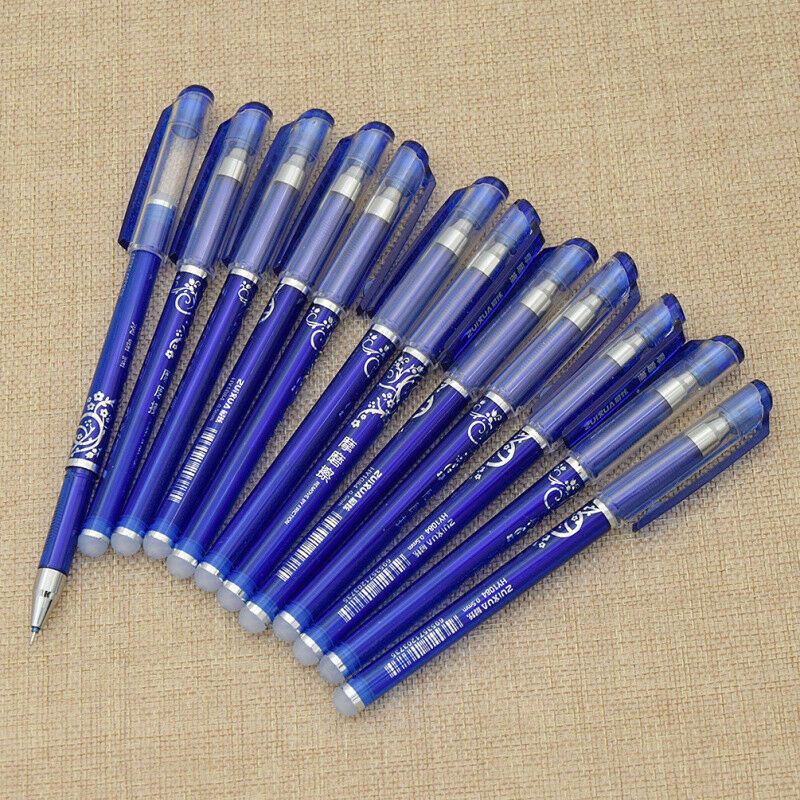 12PCS 0.5mm Erasable Pen Magic Gel Pen School Office Supplies Stationery Blue