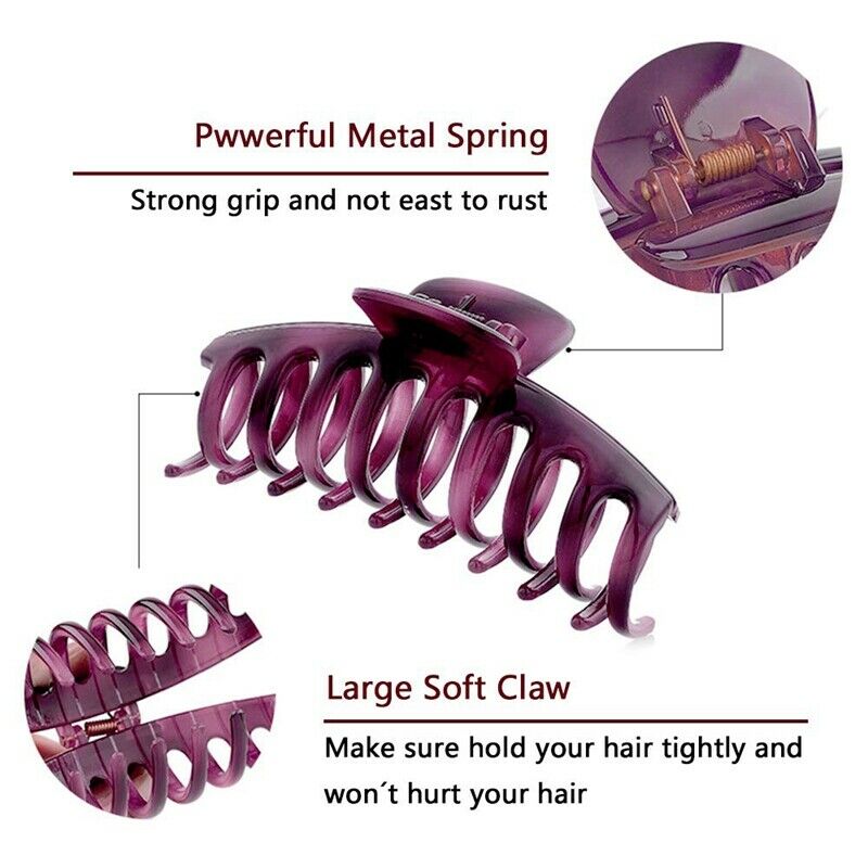 6Pcs/Lot Large Hair Claw Clips Hair Clips for Women Colorful Hair Claws for D1Y5