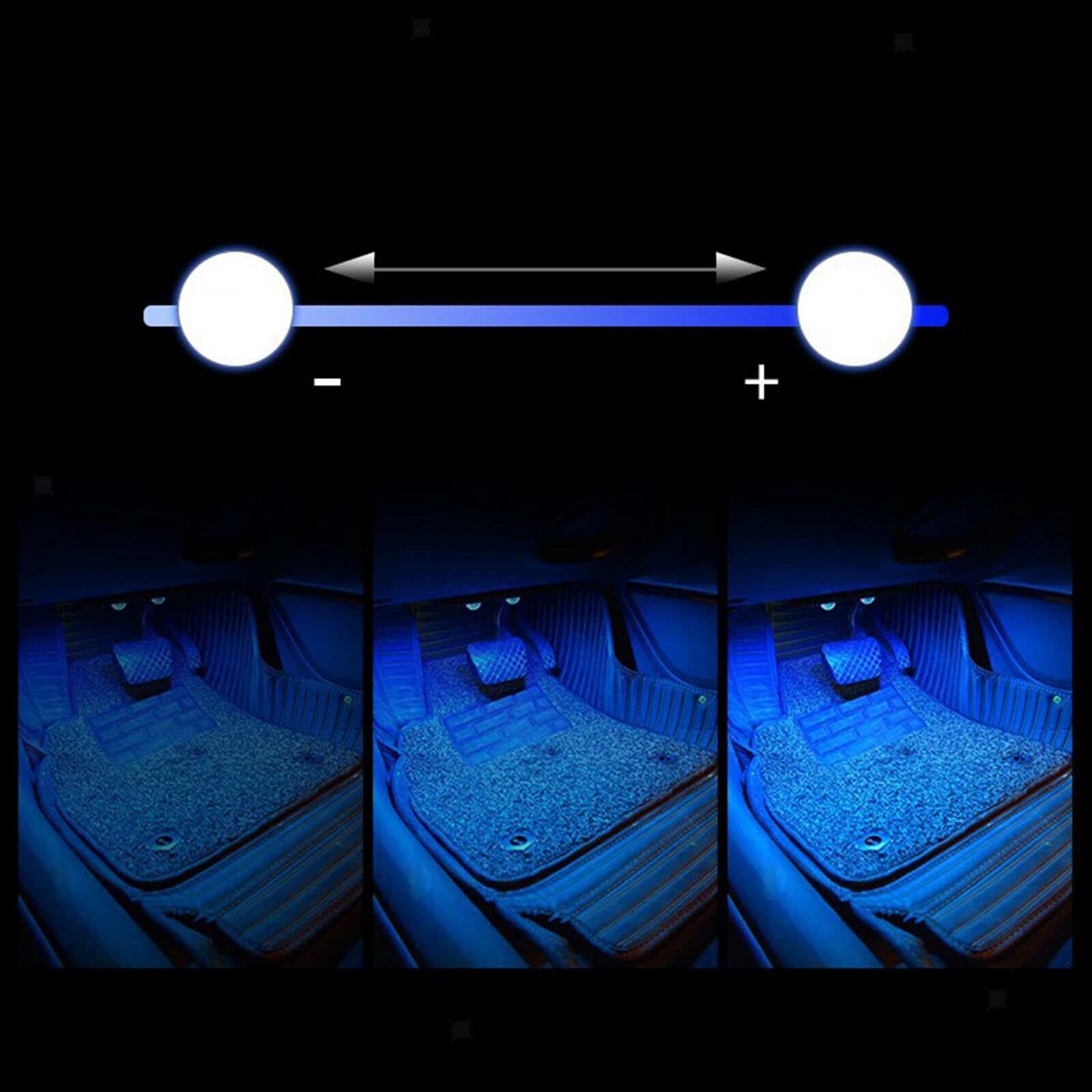 Car Interior Lights 2pcs Starry LED USB Multicolor Atmosphere Lights Set