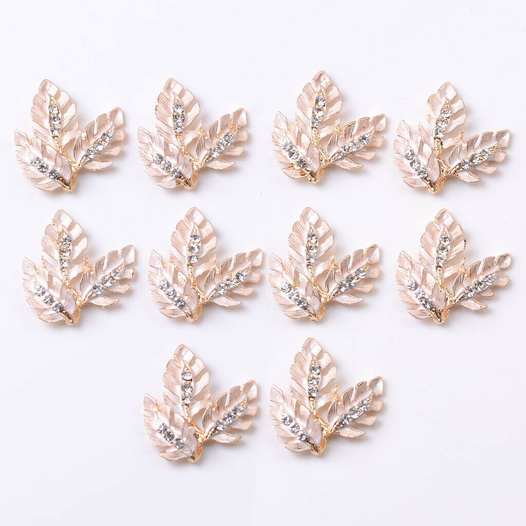 10Pcs Alloy Beads Flatback Charms Embellishments Decors for Hair Accessories