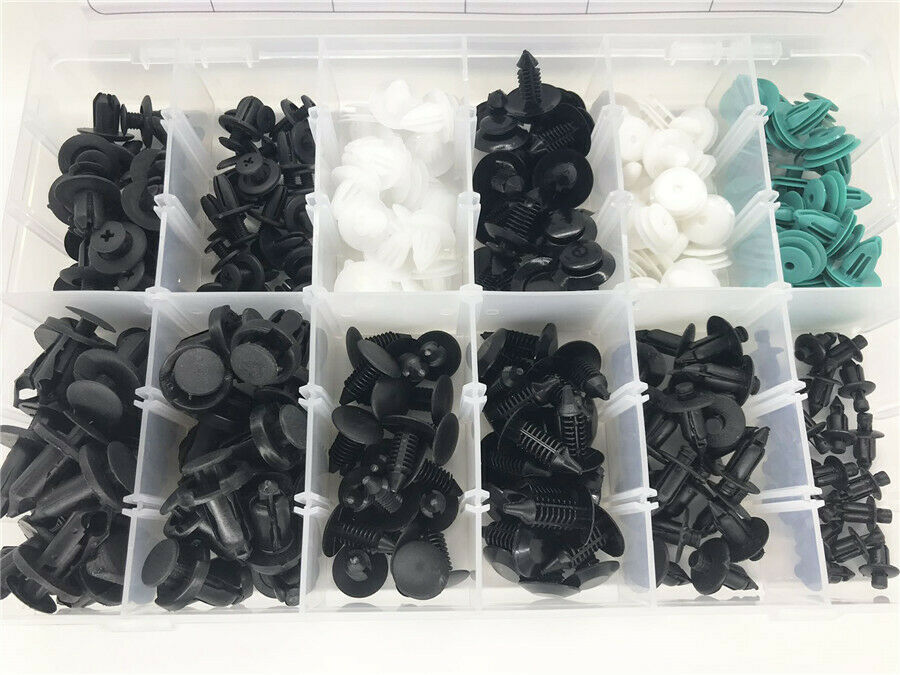 240Pcs 12 Kinds Car Door Panel Bumper Fender Retainer Push Rivet Fastener Clips