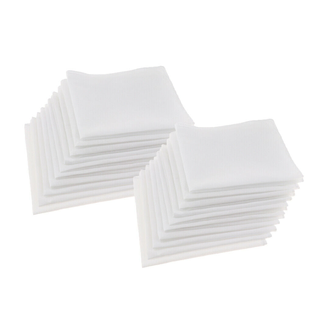 20x Men's Handkerchiefs Wedding Soft Pocket Square Hankies Set Reusable 28cm
