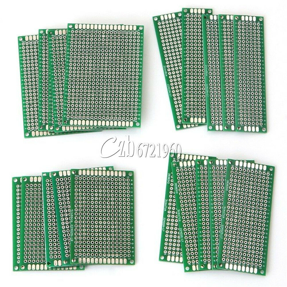 20Pcs Double-Side Prototype PCB Board, 5x7 4x6 3x7 2x8CM, Each 5Pcs