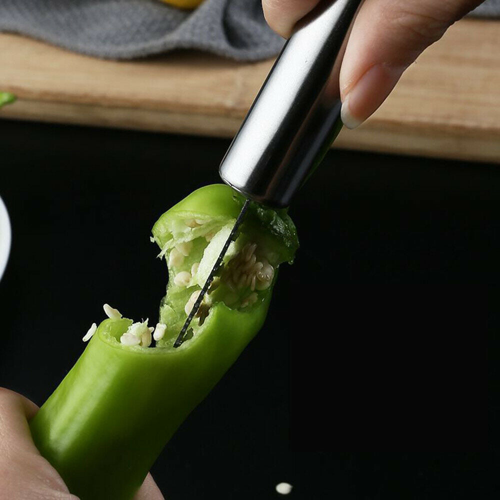 Jalapeno Pepper Corer Remover Cutter Slicer Stainless Steel Fruit Kitchen Tool
