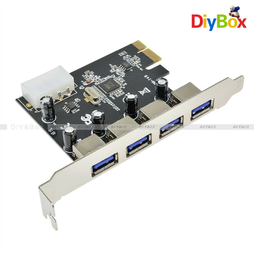 4 Port USB 3.0 PCI Express Card PC Karte Computer Controller Hub PCIe Adapter