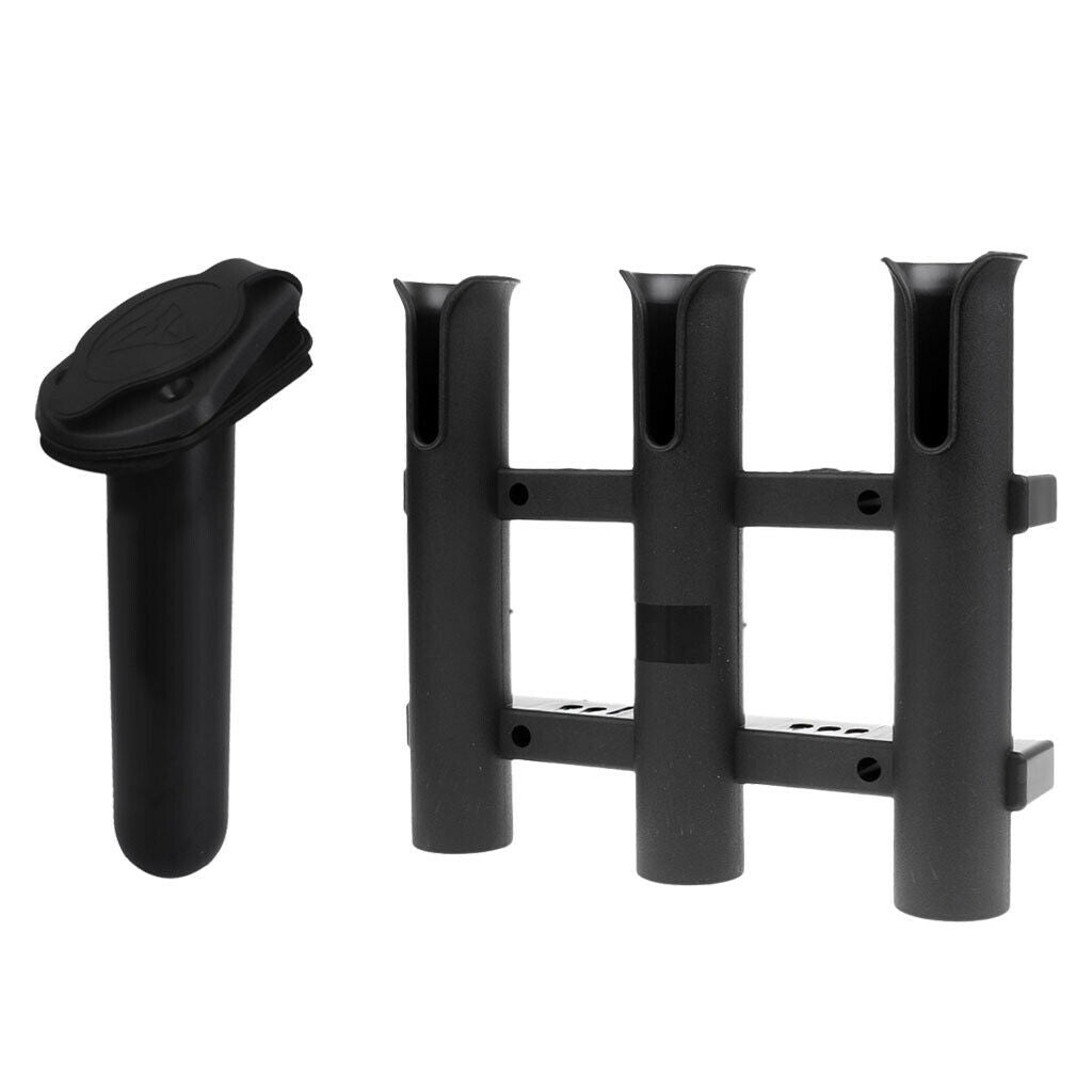 Fishing Boat 3 Pipe Connection with 1 Rod Holder Mounting Bracket Pole Rack Rest