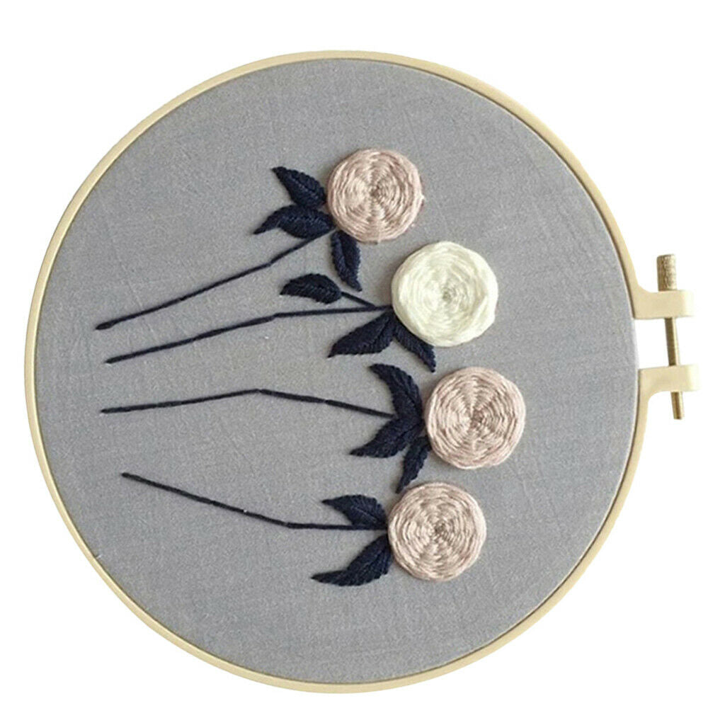 2x Modern Plant Punch Needle Kits with Basic Tools Soft Yarn for Beginners