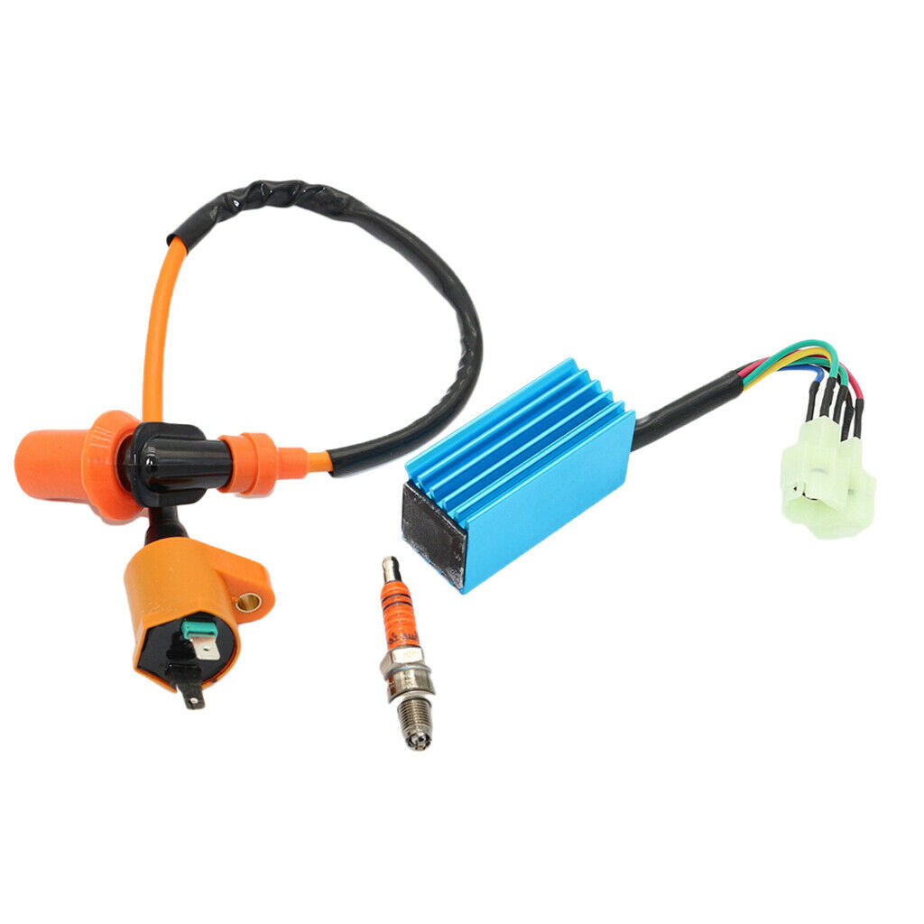 Racing Ignition Coil + CDI Box + Spark Plug for Chinese 50 125 150cc GY6 ATV