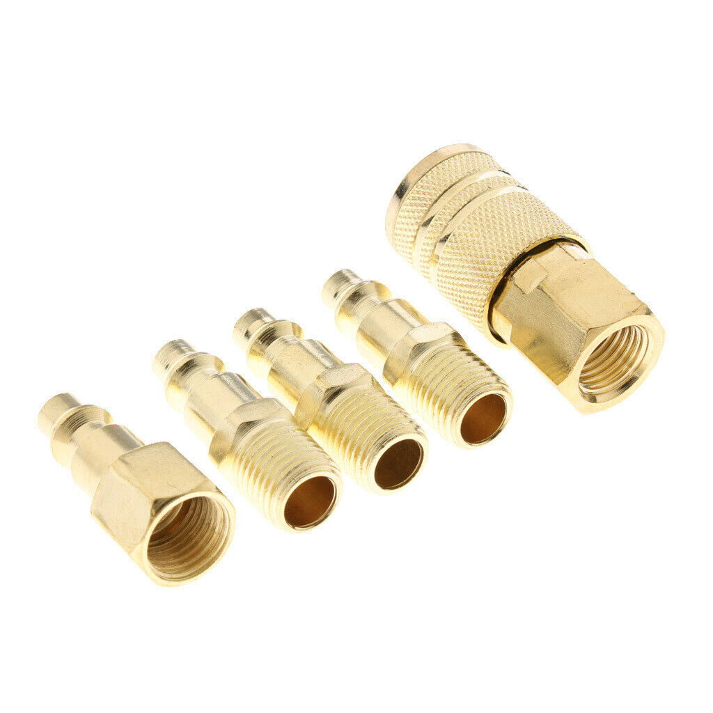 5Pcs Set 1/4" Quick Connect Coupler Air Line Hose Fittings Male Female Tool