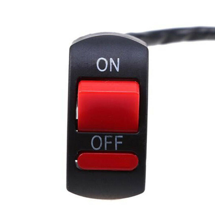 Motorcycle 7/8'' Handlebar Headlight Spot Light ON OFF Red Indicator Switch