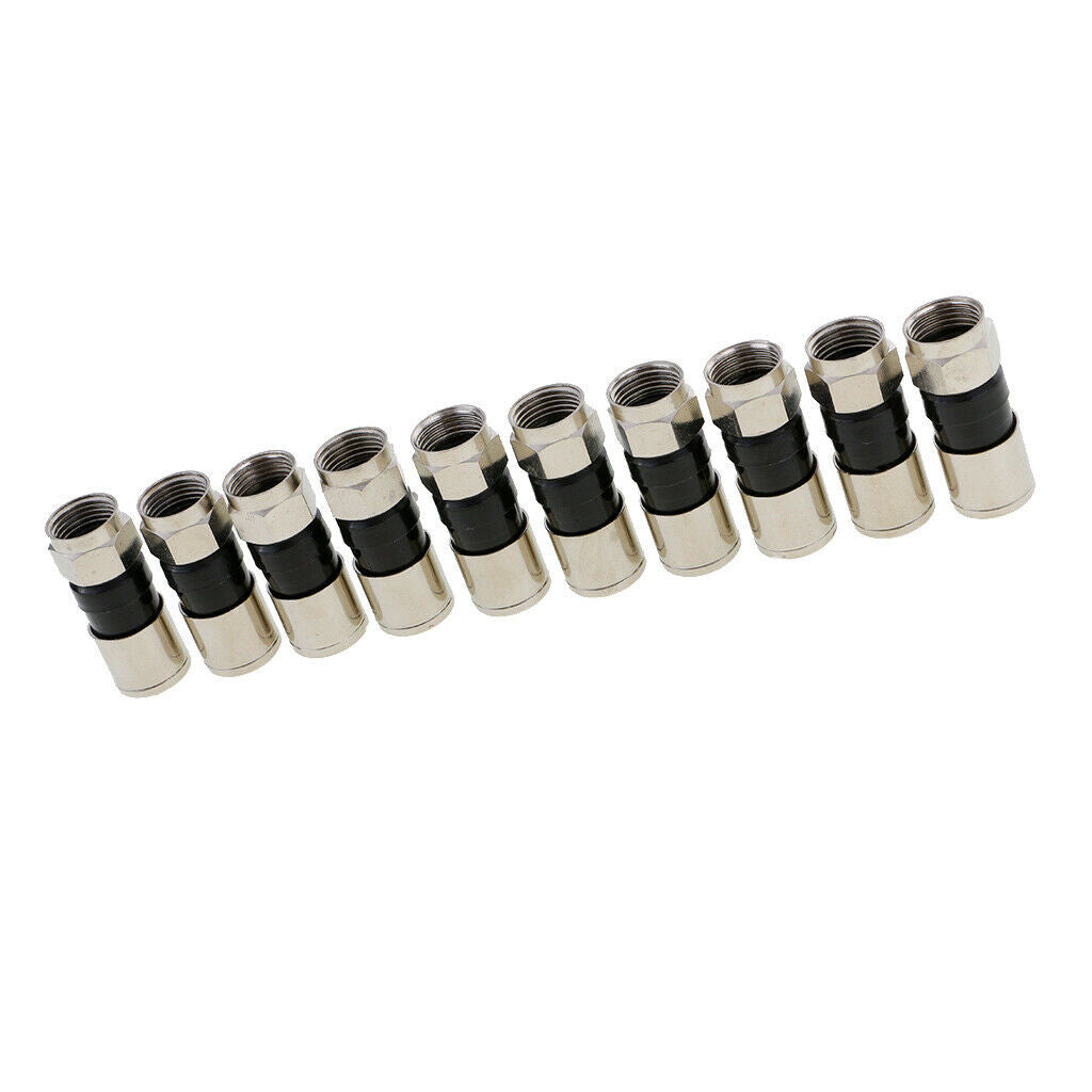 10pcs F Type Snap Seal Compression Connectors Sky TV Satellite Cable