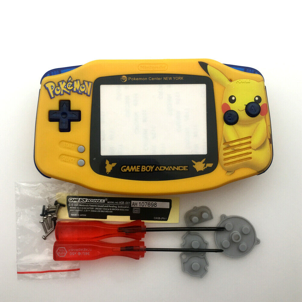 Big Pika-chu Yellow Housing Shell Case cover for Game Boy Advance GBA Console