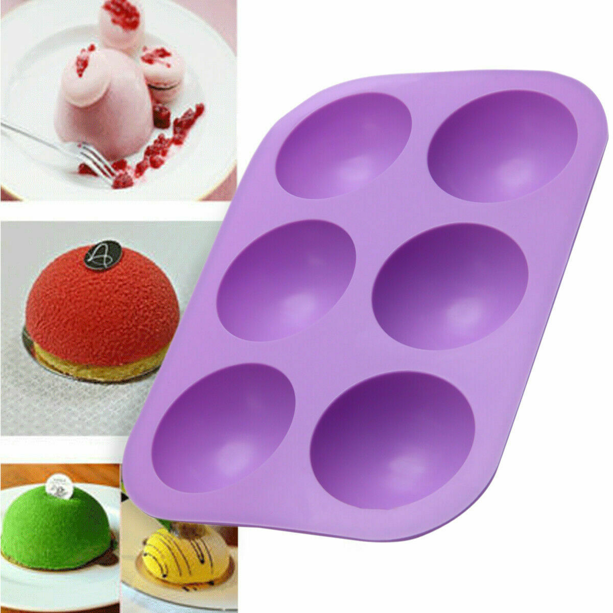 Home Use Silicone Half Ball Mould Chocolate Cake Muffin Baking Mold Bakeware