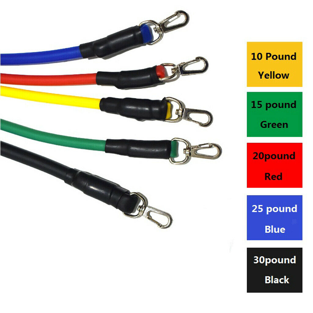 2 Sets 11 Pieces Exercise Bands Kit with Handles Workout Bands Gym Fitness