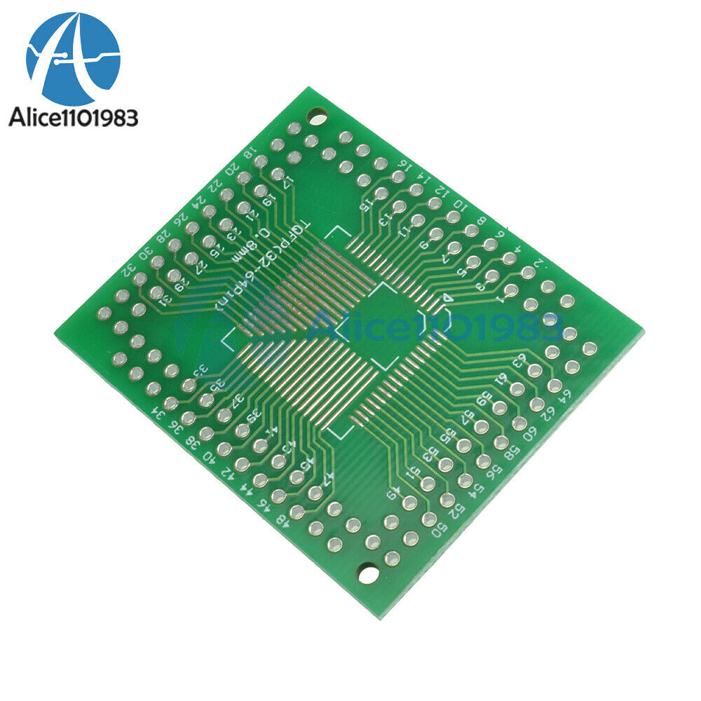 2PCS QFP/TQFP/FQFP/LQFP 32/44/64/80/100 To DIP Adapter PCB Board Converter