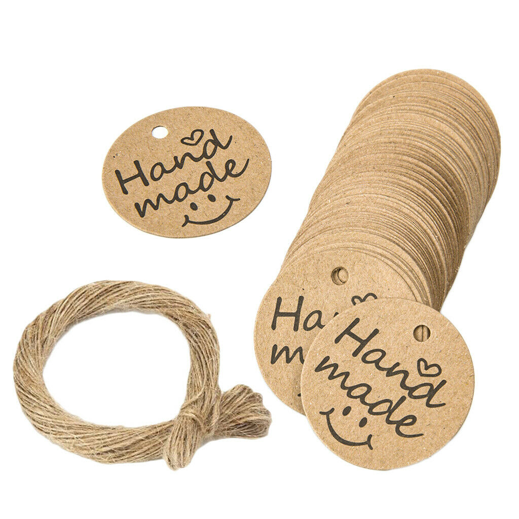 100pcs White Paper Labels Handmade Price Tags Gifts Flower Packing Labels