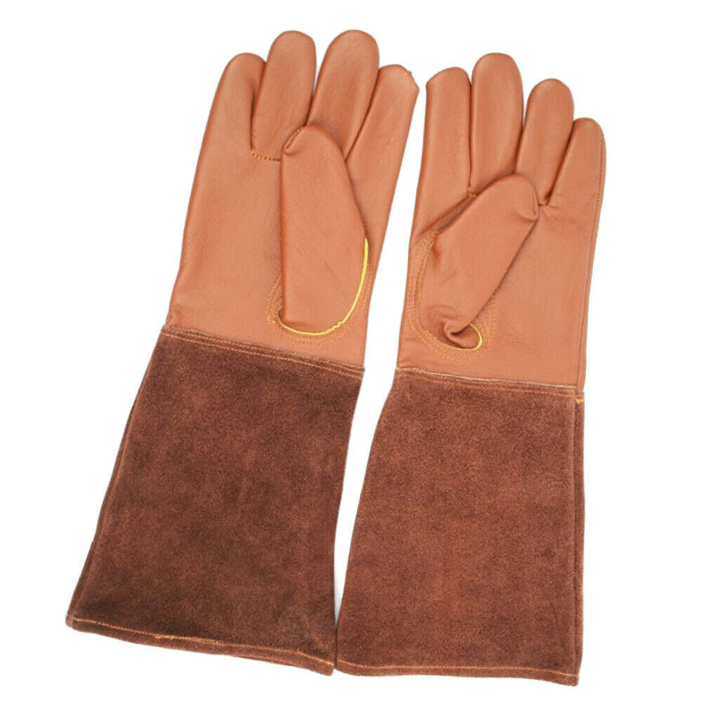 Pairs of 2 Rose Pruning Gloves Leather Gardening Gloves Work for Men S+M
