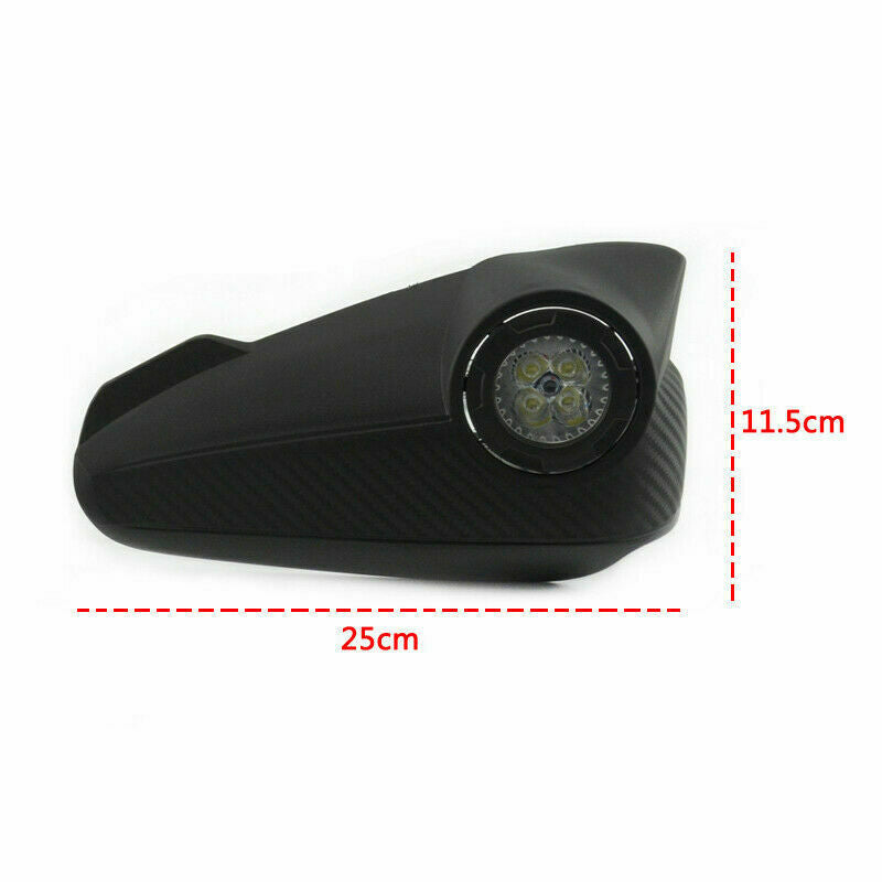 Motorcycle Hand Guards Rainproof Board w/ LED Self-adjustable Lights Windproof