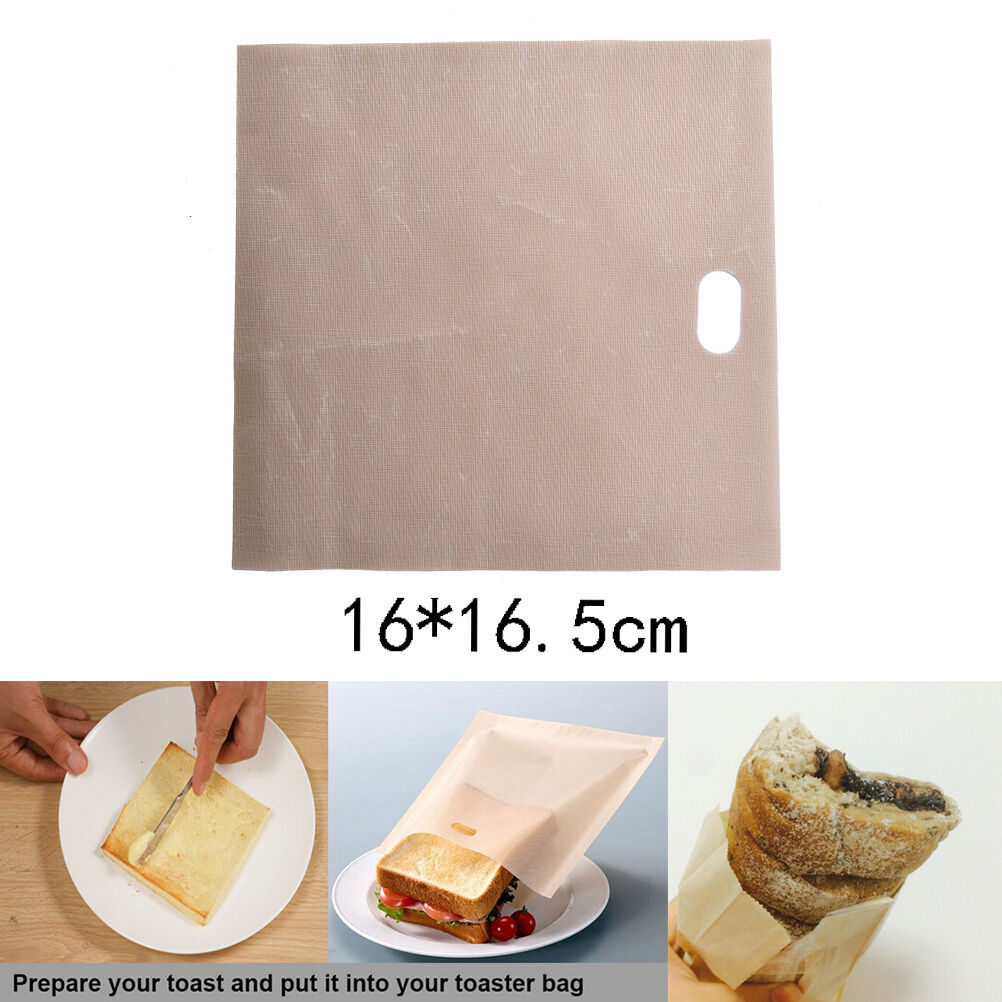Sandwich Toaster Toast Bags Non-Stick Reusable Safety Heat-Resistant 2pcs DD