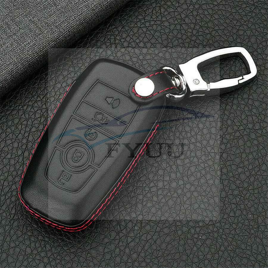 Premium Leather Car Key Fob Cover Case Bag For Ford Fusion EDGE Explorer F-150