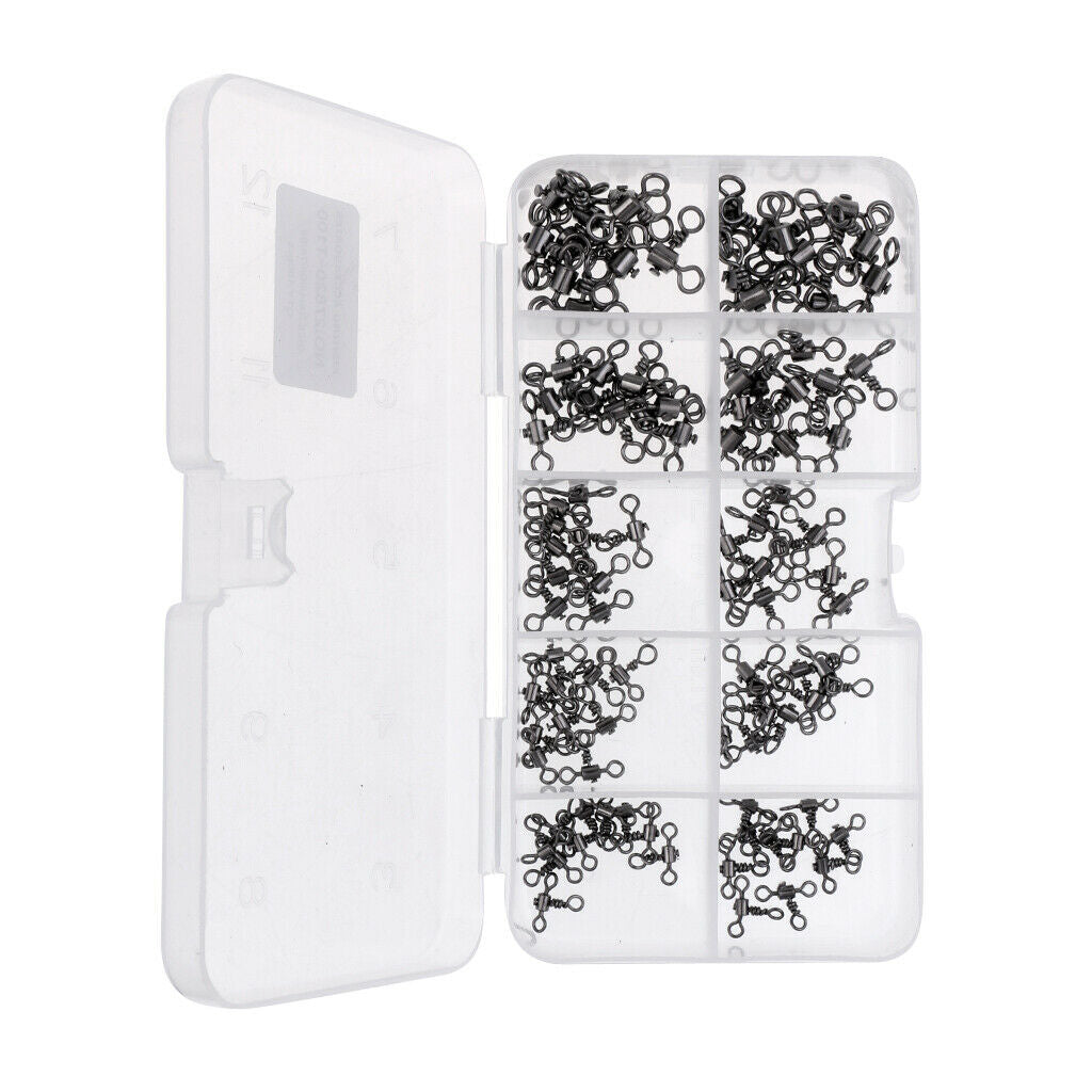 100pcs/box Heavy Duty 3 Way Fishing Rolling Swivels Rigs Link 2#/4#/6#/7#/8#