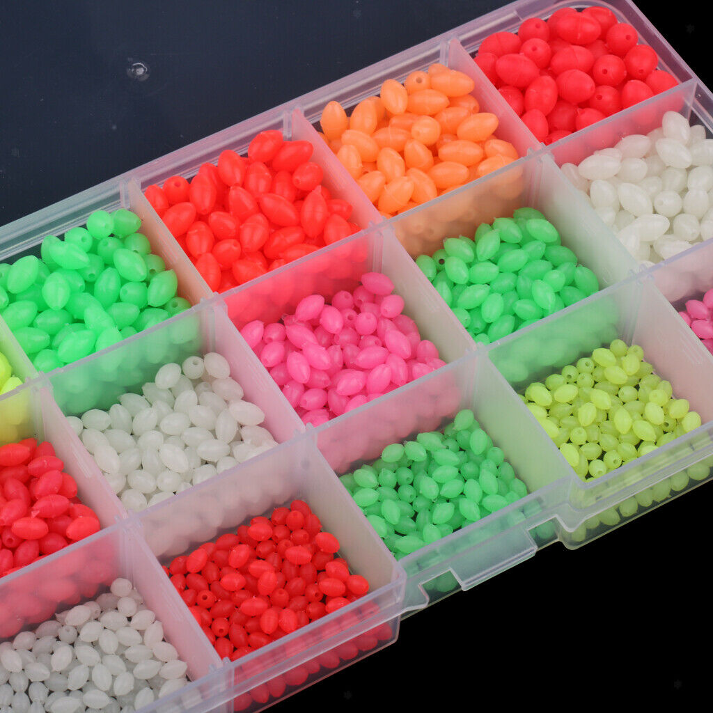 Oval Fishing Beads Assorted Hard Beads Luminous Rig Bead Multi-color
