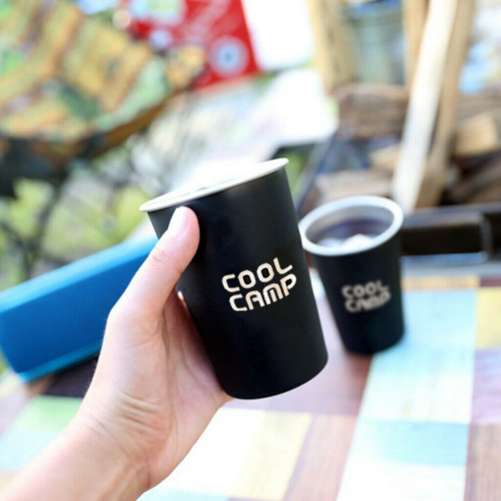 Prettyia   4pcs   350ml   Stainless   Steel   Water   Cup   Tea   Coffee