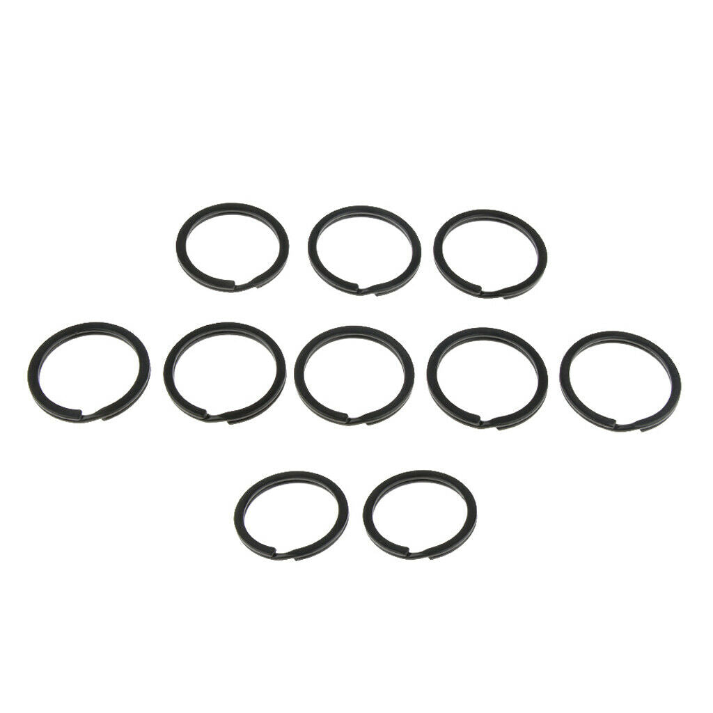 10Pcs Stainless Steel O Ring Sports Key Chain Buckle Holder Camping Black 30mm